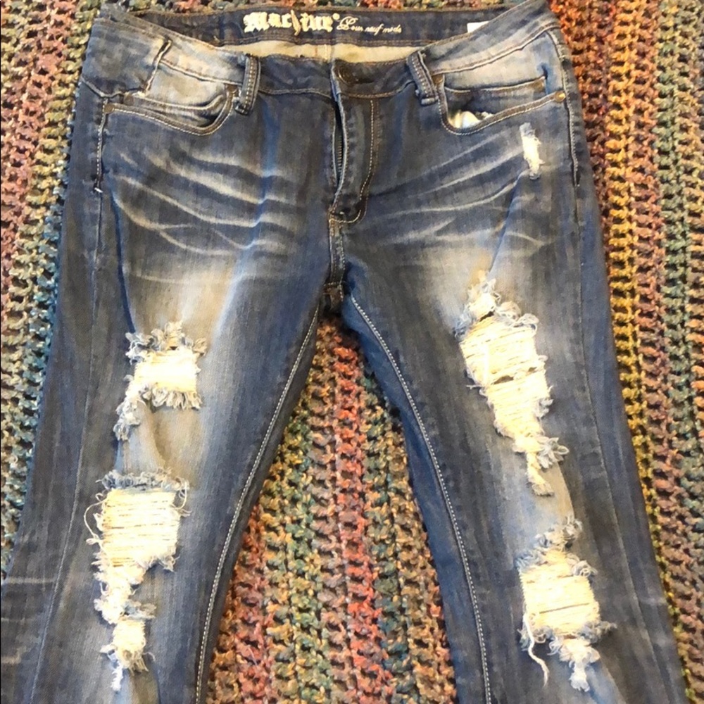 Machine skinny ripped jeans